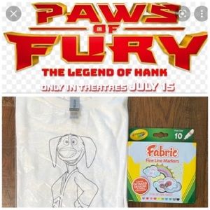 PAWS OF FURY large t-shirt with fabric markers